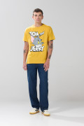 Camiseta de Tom y Jerry amarilla cuello redondo