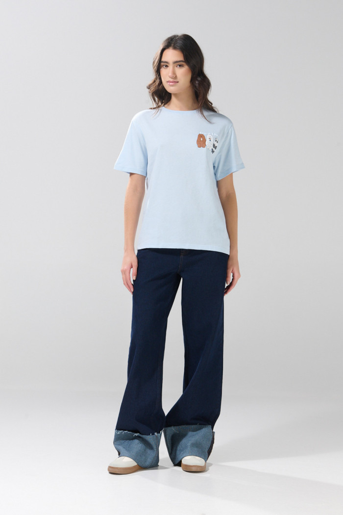 Camiseta azul clara de Osos Escandalosos manga corta
