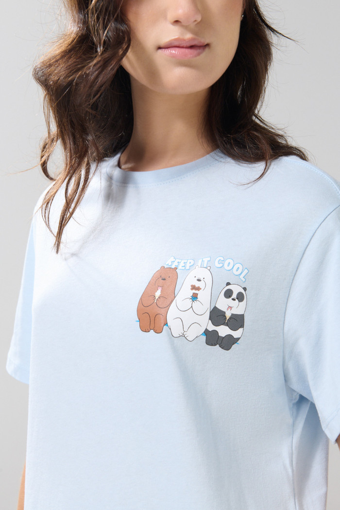 Camiseta azul clara de Osos Escandalosos manga corta