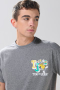 Camiseta de Tom y Jerry gris intensa con manga corta