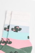 Medias unicolores largas con diseños de cactus