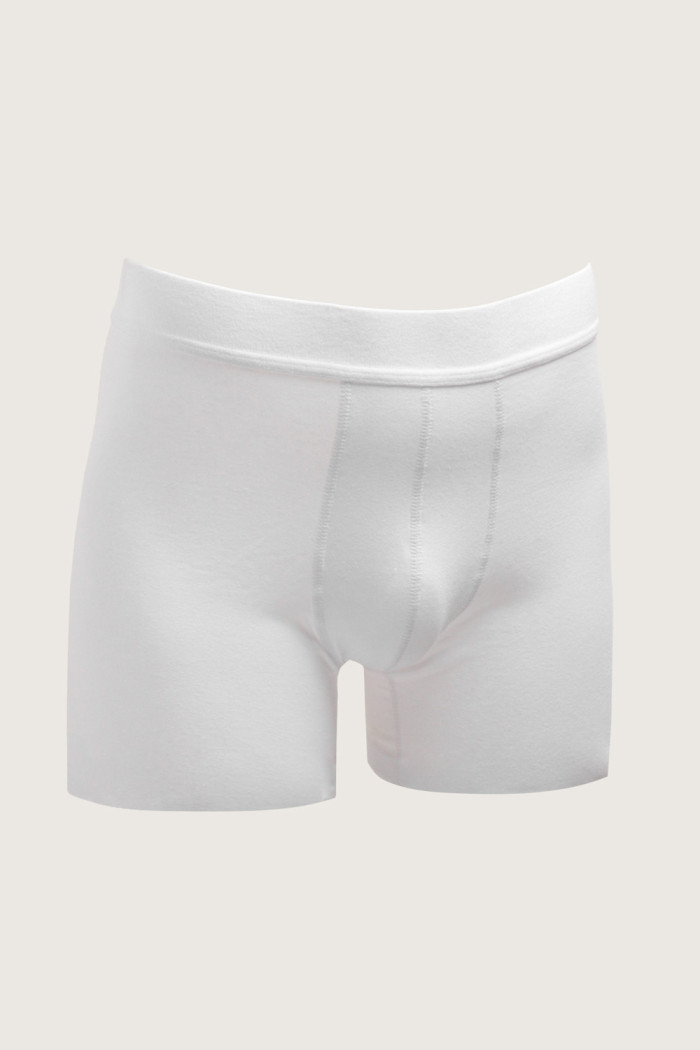 Bóxer blanco tipo midway brief-largo con cintura elástica