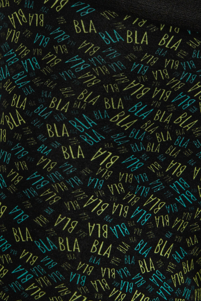 Bóxer midway brief-largo negro con textos coloridos