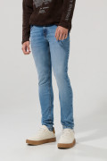 Jean azul medio skinny ceñido con tiro bajo y bolsillos