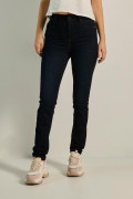 Jean jegging azul intenso con 5 bolsillos y tiro alto