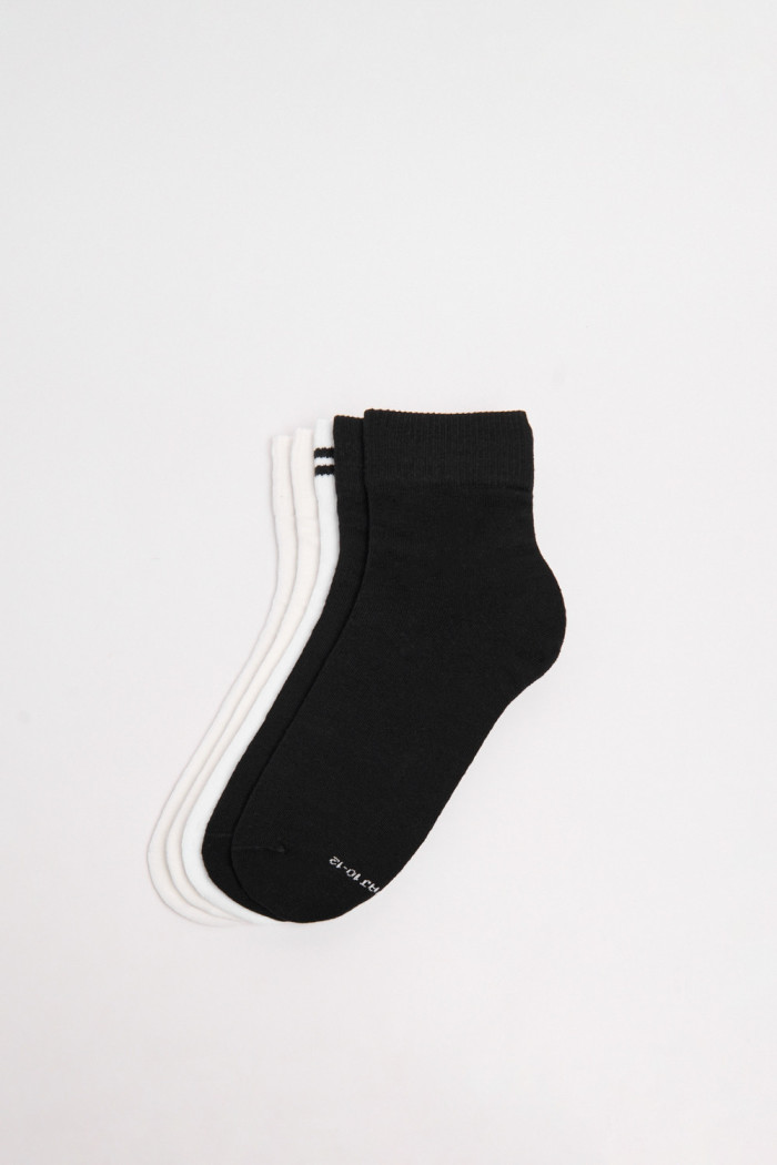 Paquete de medias unicolores X5 cortas con texturas de canal
