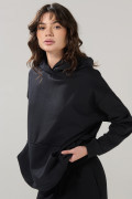 Buzo unicolor oversize perchado con bolsillo y capota