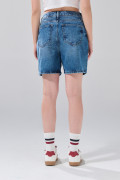 Short de jean súper tiro alto azul medio con bolsillos