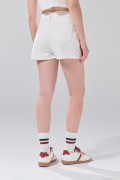 Short tiro alto de jean infaltables blanco con 5 bolsillos
