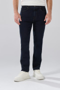 Jean bota recta straight leg infaltables azul con tiro bajo
