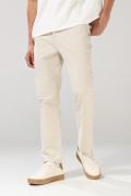 Pantalón tiro medio straight leg unicolor de dril