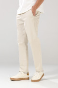 Pantalón tiro medio straight leg unicolor de dril