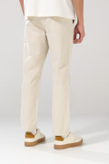 Pantalón tiro medio straight leg unicolor de dril