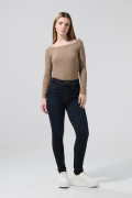 Jean azul intenso jegging con tiro súper alto y bolsillos