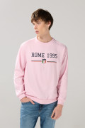 Buzo cuello redondo rosado claro con arte college