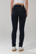 Jean jegging ceñido azul intenso súper tiro alto con costuras