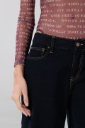 Short tiro medio de jean azul intenso con cremallera