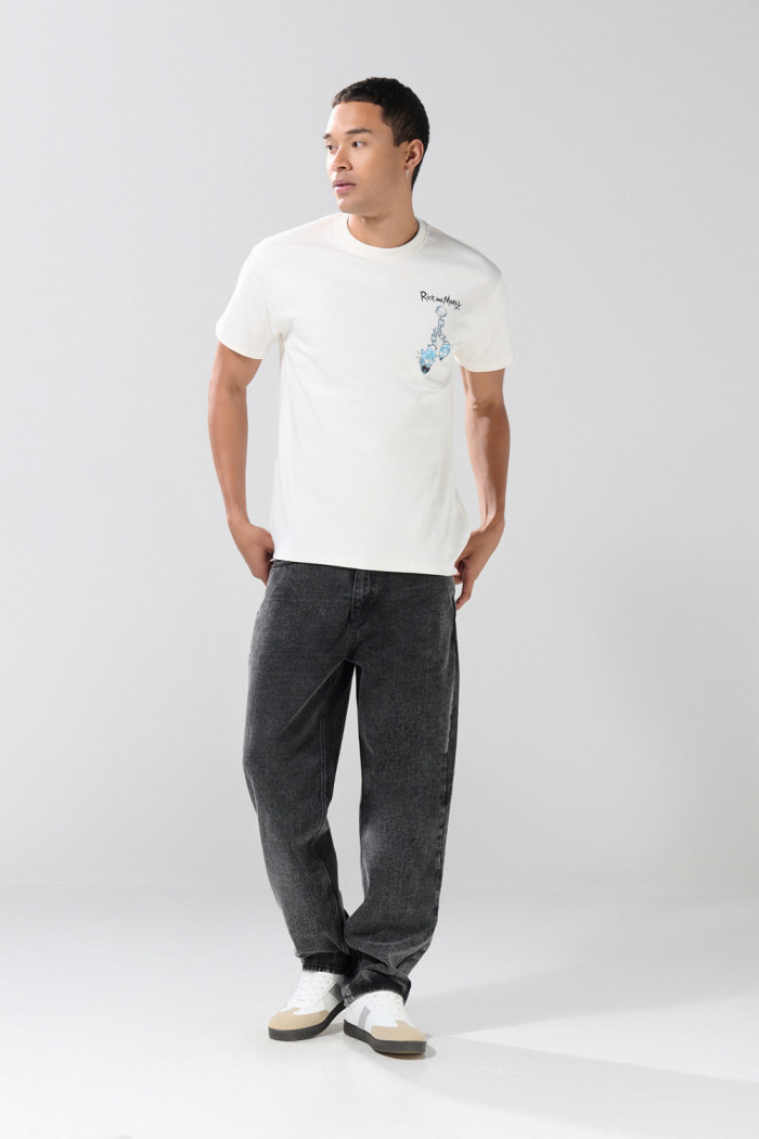 Camiseta de Rick and Morty cuello redondo crema clara