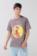 Camiseta cuello redondo gris medio con arte del Rey León