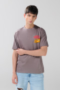 Camiseta manga corta gris medio con arte de Garfield
