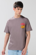 Camiseta manga corta gris medio con arte de Garfield