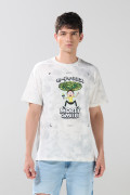 Camiseta crema tie dye de Rick and Morty manga corta
