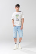 Camiseta crema tie dye de Rick and Morty manga corta
