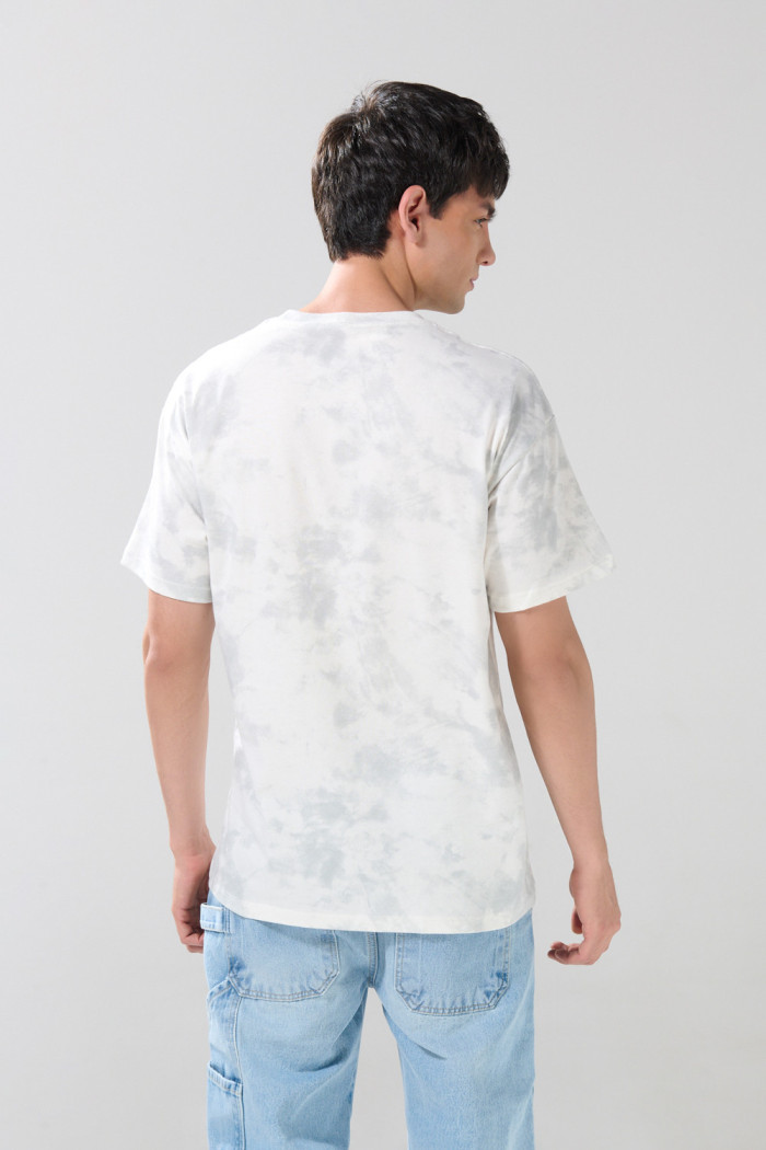 Camiseta crema tie dye de Rick and Morty manga corta
