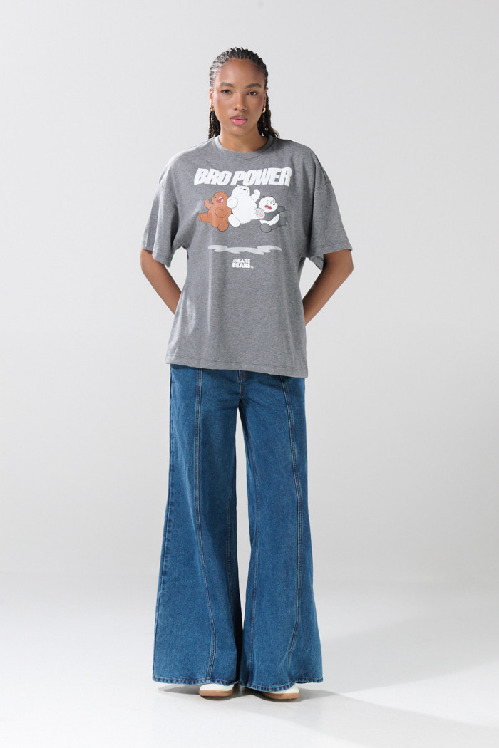 Camiseta oversize manga corta gris de Osos Escandalosos