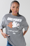 Camiseta oversize manga corta gris de Osos Escandalosos