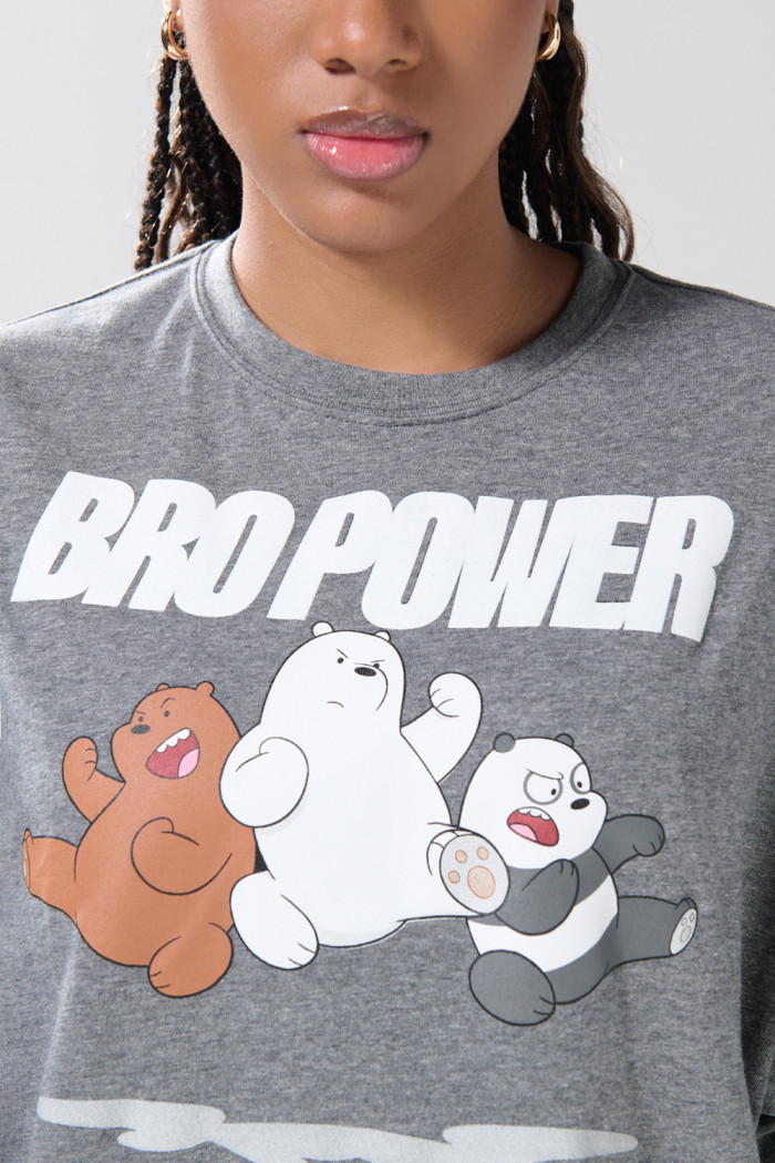 Camiseta oversize manga corta gris de Osos Escandalosos