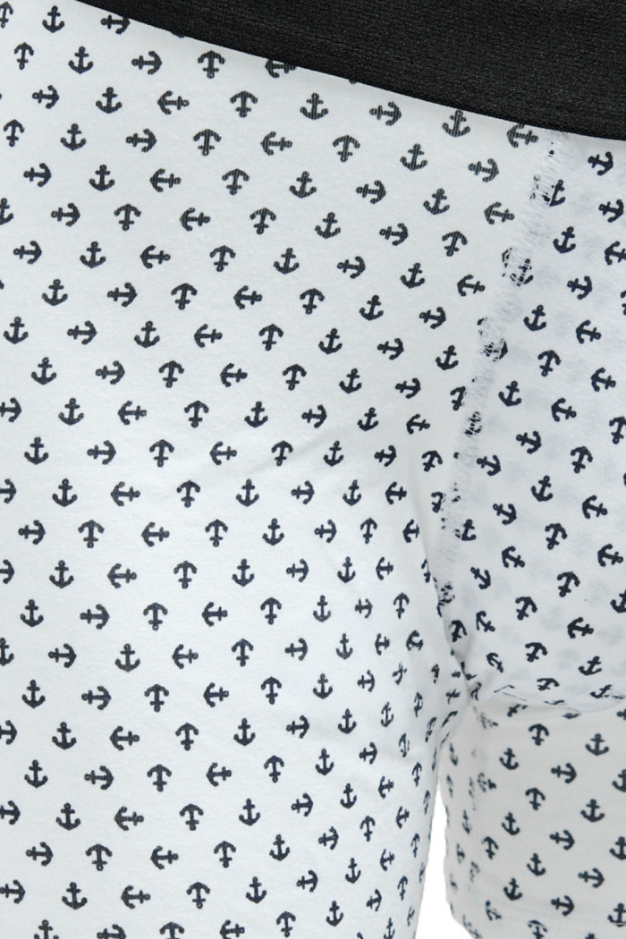 Bóxer blanco brief-medio con anclas estampadas