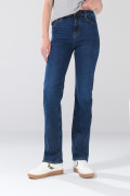 Jean azul tiro alto straight leg infaltables con bolsillos
