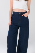 Jean baggy infaltables azul tiro medio con bota ancha
