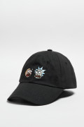 Cachucha negra beisbolera con diseño de Rick and Morty
