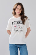Camiseta crema clara manga corta de 101 Dálmatas