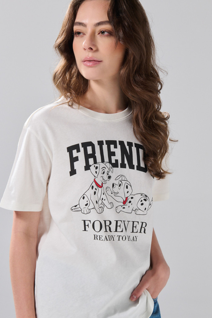 Camiseta crema clara manga corta de 101 Dálmatas