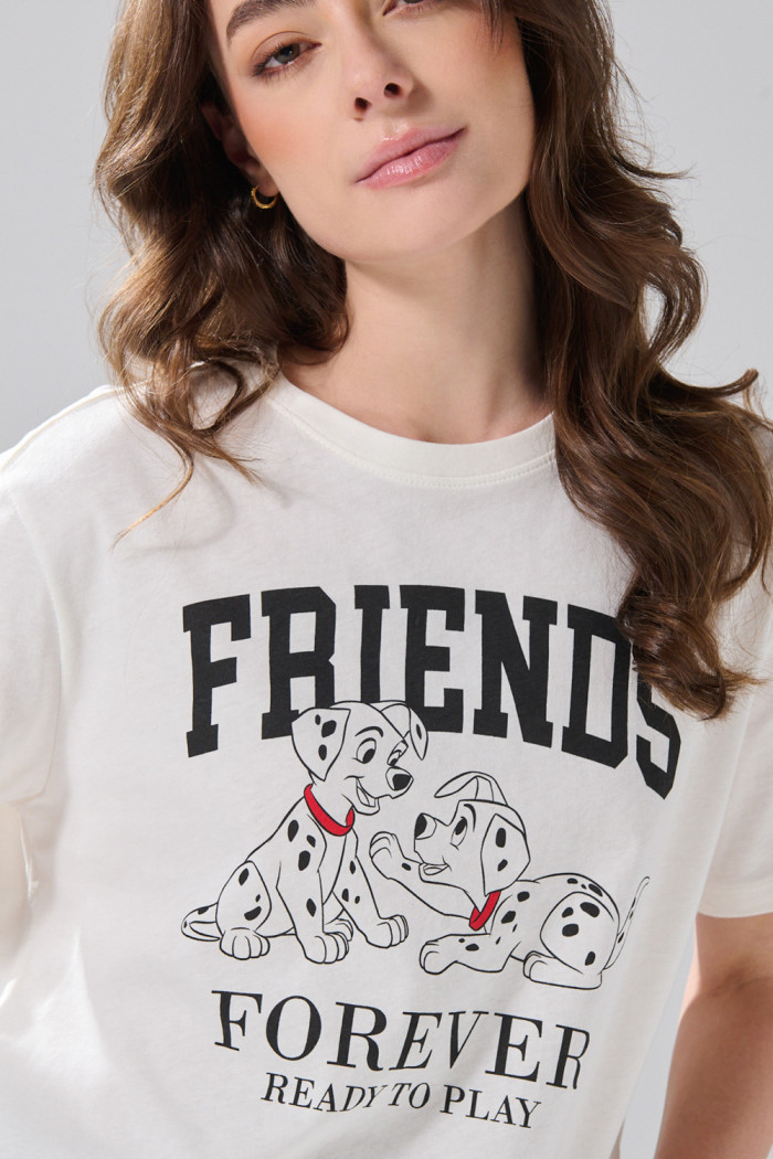 Camiseta crema clara manga corta de 101 Dálmatas