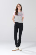 Jean jegging infaltables súper tiro alto negro con fit ceñido
