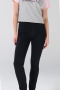 Jean jegging infaltables súper tiro alto negro con fit ceñido
