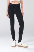 Jean push up infaltables gris con tiro alto y realce
