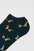 Medias tobilleras unicolores con perritos y texturas

