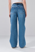 Jean baggy infaltables azul bota ancha con tiro medio
