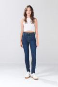 Jean jegging azul oscuro infaltables con súper tiro alto
