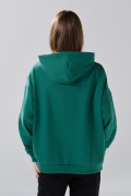 Buzo verde oscuro oversize con arte college y capota
