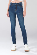 Jean infaltables azul oscuro push up tiro alto con realce
