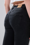 Jean infaltables gris con efecto push up, tiro alto y realce
