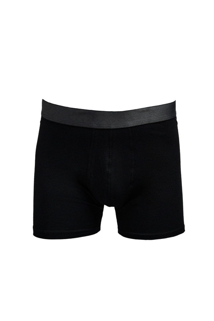 Bóxer brief-medio negro en algodón con elástico en cintura
