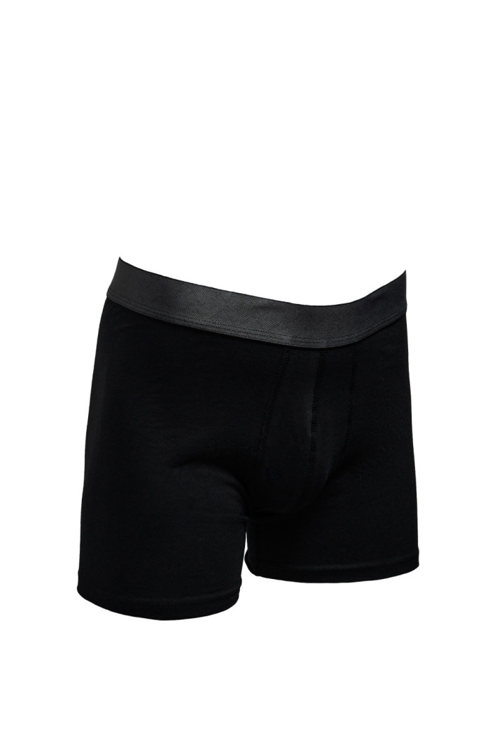 Bóxer brief-medio negro en algodón con elástico en cintura
