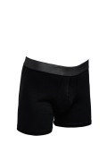 Bóxer brief-medio negro en algodón con elástico en cintura
